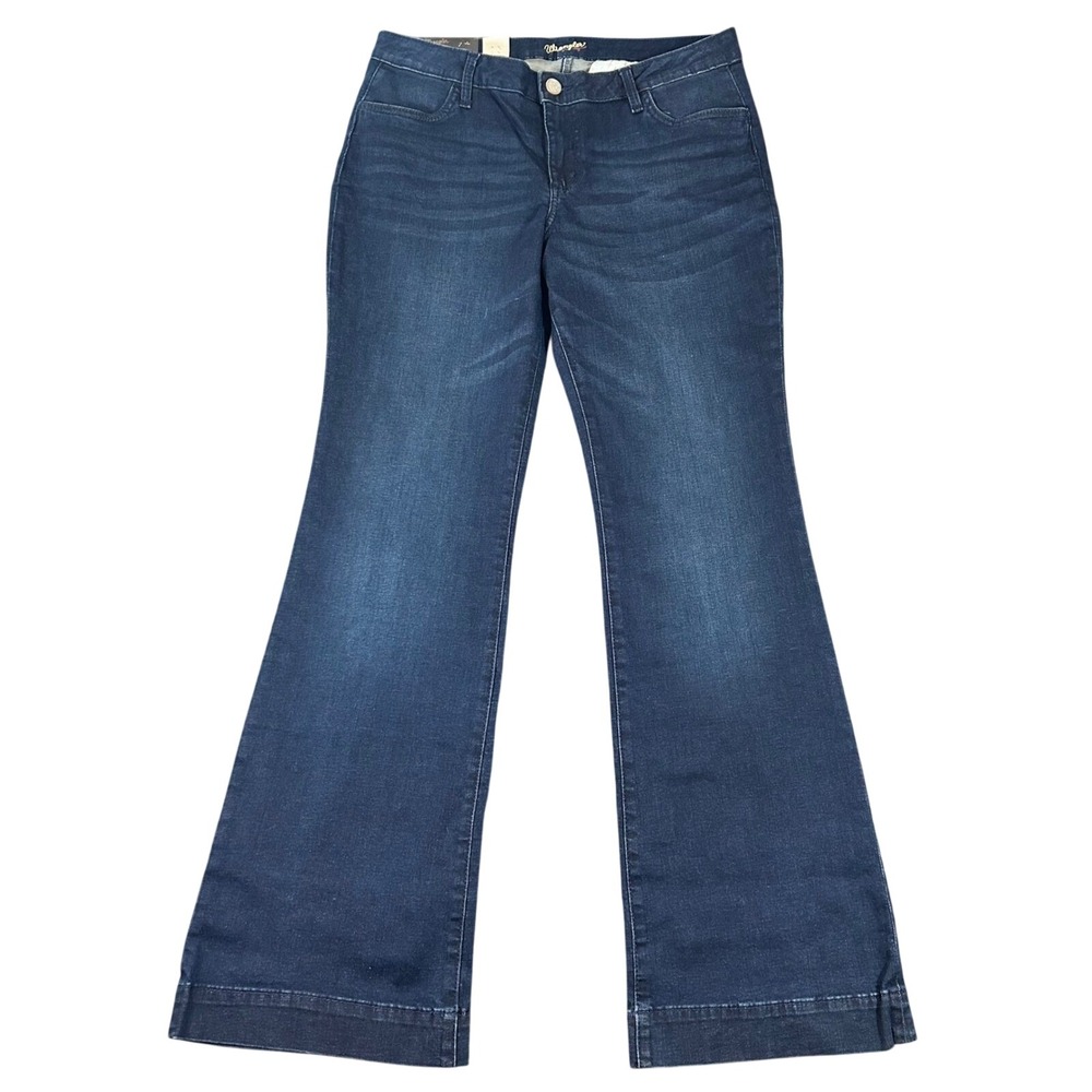 Wrangler Retro Mae Wide Leg Flare Jeans Mid Rise 13/14x34 Fits 36x33 NWT Dark